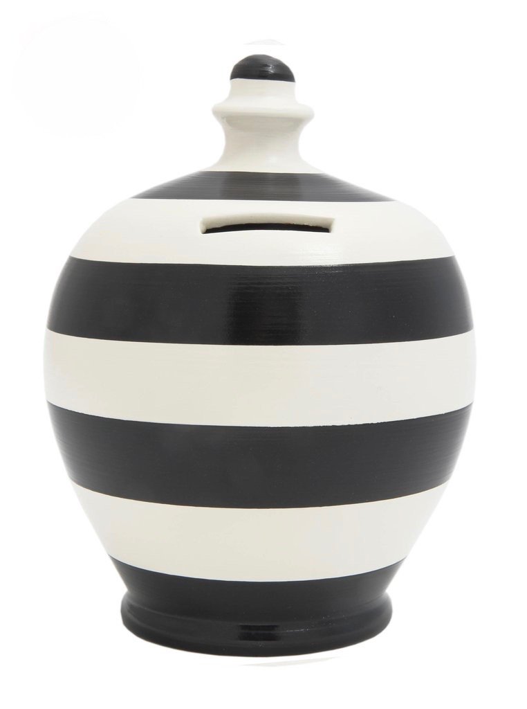 Terramundi Money Pot (Black and White Stripe)