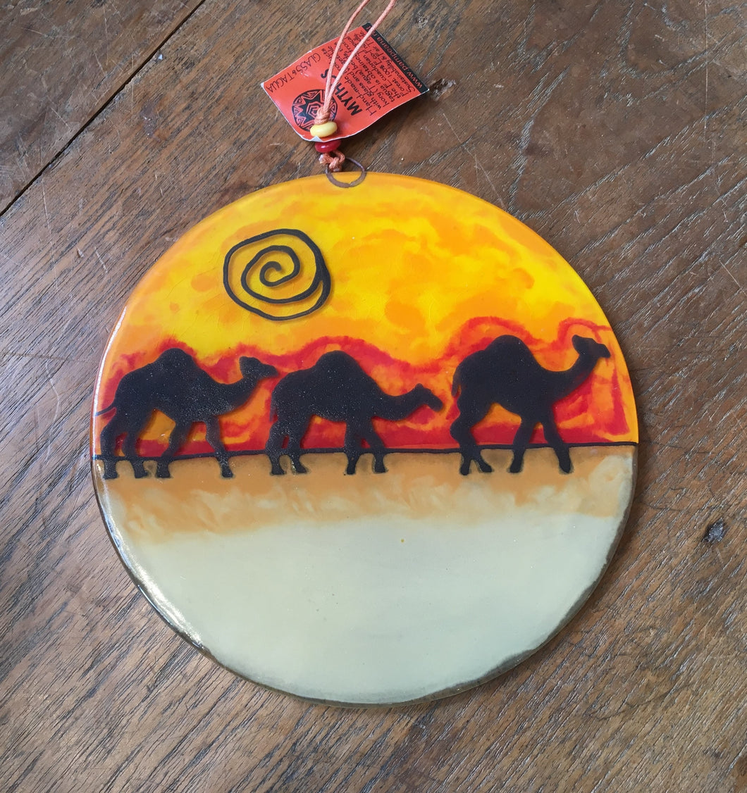 Camel Fused Glass Ornament Large